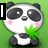 Pixelated panda with black and white fur, pink cheeks, and green bamboo, shown in four variations with text overlays.
