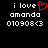 Pixelated text displays 'i love' with a red heart symbol, 'amanda', and '010908<3' on a black background, with the heart symbol present in one view and absent in another.