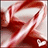 Red background with pixelated white text and a small grayscale image of fabric folds in the top-left corner.