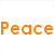 A static image with orange 'Peace' text on the left, teal 'Out' text on the right, and a colorful pixelated flower in the bottom-left corner.