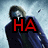 A figure in a dark hooded coat stands against a cloudy sky with falling debris, overlaid with the text "HA" in varying colors.