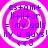 A static image with a bright pink background and white concentric circles, displaying blue text and symbols.