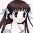 A 48x48 pixel buddy icon featuring a pixelated anime-style character with brown hair and large eyes on the left, paired with