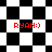 Pixelated black-and-white checkered background with red text 'RYAN:)' in four positions, transitioning from square to diamond pattern across frames.