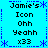 Pixelated blue background with repeated text and star patterns in a