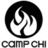 Black circular icon with white flame-like swirl inside, below which is pixelated text reading 'COMPCHI' in gray block letters.