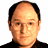 Pixelated character portraits from a TV show with a 'Seinfeld Go DVD' logo, featuring distinct facial expressions and props.