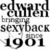 Static black-and-white image of repeated text elements including 'edward cullen', 'bragging', 'sexyback', and '1901' in varying font sizes and arrangements.