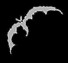 A sequence of eight grayscale bat-shaped icons arranged in three on a black background, with the bottom containing two smaller versions