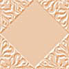 A static square icon with a light beige central diamond shape surrounded by an ornate border of interwoven orange and white patterns.