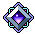 Pixelated diamond-shaped icon with layered borders in blue, purple, and brown hues; central diamond contains small colored squares.