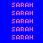 pink 'SARAH' text on blue background with cyan highlight squares, showing animation where highlighted shift position across frames