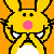 Pixelated yellow bunny with black outlines, pink nose, and white teeth holds hands near face on orange background; text reads "It worries Me how..." in pink and "DUMB you are!!!!" in yellow.