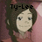 Pixelated image of a person with dark hair and light skin, wearing a pink top, with the text 'Ty-Lee' above the head against a gradient background.