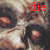 A pixelated animated sequence showing a skull with glowing eyes and red text 'die' at the top, cycling through four distinct states.