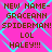 Pixelated text on a pink background with cyan diamond patterns, repeating 'NEW NAME- GRACEANN SPIDERMAN! LOL HALEY!!!' in brown block letters.