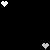 Pixel art animation of repeating text fragments and heart symbols on a black background, with white and gray hearts scattered throughout.