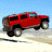 Red SUV vehicle on sandy terrain with blue sky background, green text 'OriginalIcons.com' on dark green