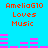 A blue background displays red text reading "AmeliaG10 Loves Music" with pink audio equalizer bars that change shape