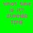 Pixelated text 'what time is it? SUMMER TIME' in pink on green and cyan backgrounds.