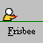 Animated contact sheet of a yellow stick figure throwing a red frisbee across 21 frames on gray background with green ground line and "Frisbee" text below each frame.