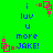 Green background with blue text reading 'i luv u more JAKE!' and pink pixelated square animations at corners.