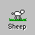 Pixelated sheep icon with green grass base, transitioning through of increasing fire animation around the sheep