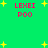 Green background with yellow starbursts and pink text reading 'LEXEI POO' in four identical pixelated arrangements.