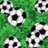 Green background with soccer ball pattern on left, white text 'Hannibal', 'Gal', 'Numbahh 23' on right.
