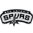 Black and white pixelated icon with stylized text 'SPURS' inside a rounded rectangular border, featuring a diagonal line crossing the center.