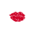 Three red lips icons in a 2x2 contact sheet with varying lip shapes and sizes on white background, one frame partially obscured by gray transparency area.