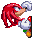 Pixel art character with red dreadlocks, white gloves, green cuffs, and red shoes in six sequential poses against gray background.