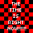 Red and black checkered background with repeated white pixelated text "THE TIME IS RIGHT NOW!!!!!" in four vertical