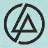 pixelated images showing a band's members in various poses and angles against a light blue background, with two circular symbols containing triangles