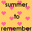 Yellow background with pink pixelated hearts and black text repeating 'summer to remember summer' in a pattern