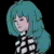 A pixelated cartoon character with teal hair and a checkered outfit on the left, next to green text reading "Original Icons .com" on a dark background.