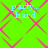 Bright green background with pink diamond-shaped pattern and light blue text reading 'party... hard' in four identical quadrants
