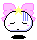 Pixelated character with closed eyes, pink bow, yellow star, and blue stripes on head; four variations show subtle facial feature differences.