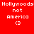Red background with white pixelated text reading 'Hollywooods not America <3' repeated twice side-by-side.