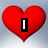 Red heart-shaped icon with white text overlays changing across frames: 'I', then 'Love', then 'Kirsten!'