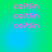 Pixelated pink text 'caitlin' repeated in four vertical on a green-to-blue gradient background