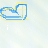 Pixelated heart outline in blue and yellow with text variations below, displayed across a of four on light background