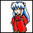 Animated contact sheet of a character with blue hair and red clothing performing various poses across 12 frames.