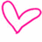 A static image with a pink heart outline on white background and pixelated purple text on black background.