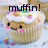 Pixelated cupcake with white frosting, pink cheeks, and a smiling face, topped with colorful sprinkles, displayed with text variations.