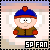 Four pixelated South Park character avatars in a , each with 'SP FAN' text below