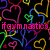 Colorful heart outlines in neon hues form a repeating pattern on a black background, with pixelated text reading "ifgymnastic, were baby..." and "I'd be called CHEERLEADING!" in pink, green, blue, and yellow.