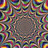 A static image of a repeating pattern with circular motifs in multiple colors including red, blue, green, yellow, and purple.