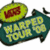 A pixelated icon features a green watermelon slice with red seeds on top of a dark teal fish-shaped base with yellow text.