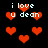 Pixelated red hearts and white text 'i love u dean' repeated on a black background with varying heart sizes.